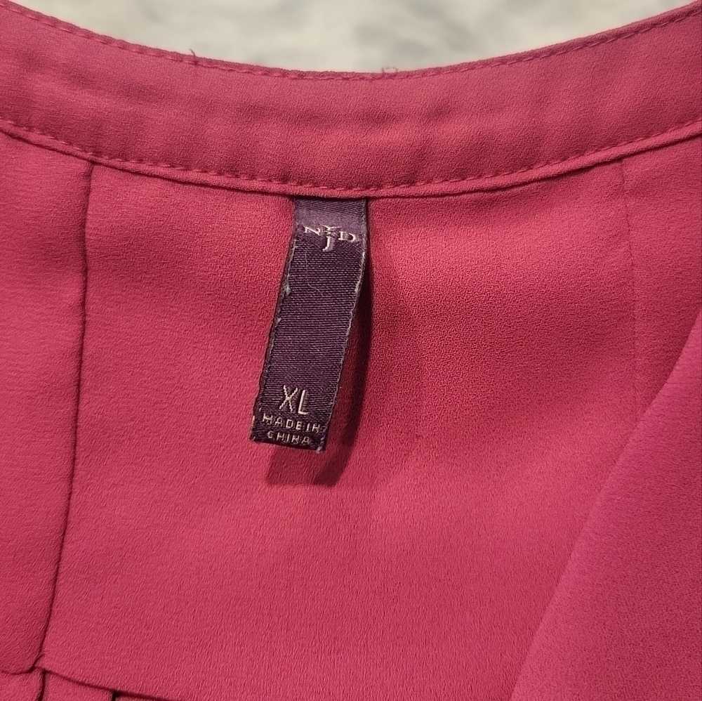 Magenta NYDJ Sleeveless Pintuk Blouse - Picture 4 of 4